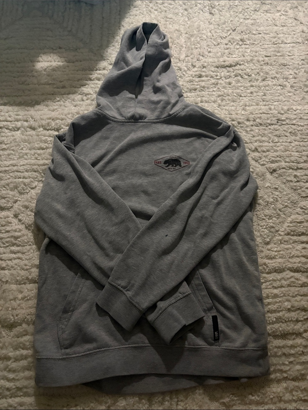 Vans Gray Hooded Pullover Sweatshirt with Small Chest Patch
